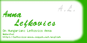 anna lefkovics business card